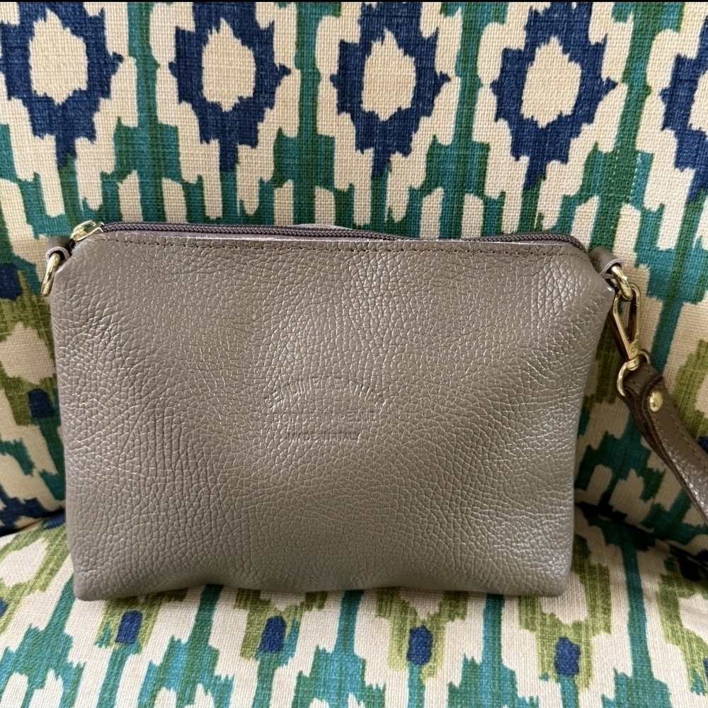 Borse In Pelle Genuine Leather Italy Beige  Clutch Bag